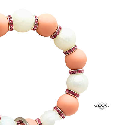 Silikonperlen-Schlüsselanhänger mit Lederquaste