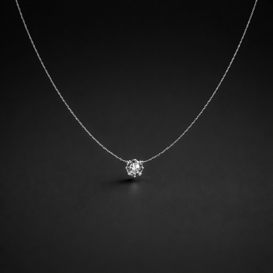 „Aurora“ – Puristische Edelstahl-Halskette mit brillantem Zirkonia